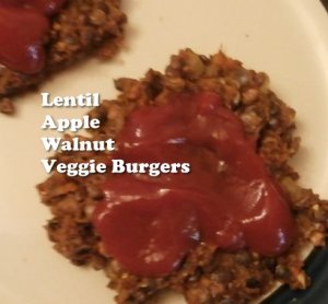 Lentil Apple Walnut Veggie Burgers