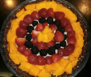 Fresh Fruit Pie with Chocolate Brownie Crust