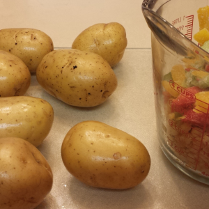 Potatoes and frozen veggies