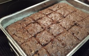 big pan of zucchini brownies