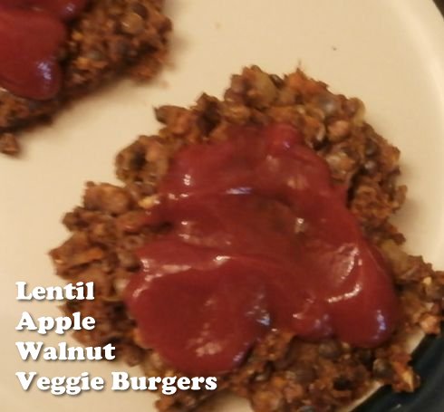 Lentil Apple Walnut Veggie Burgers