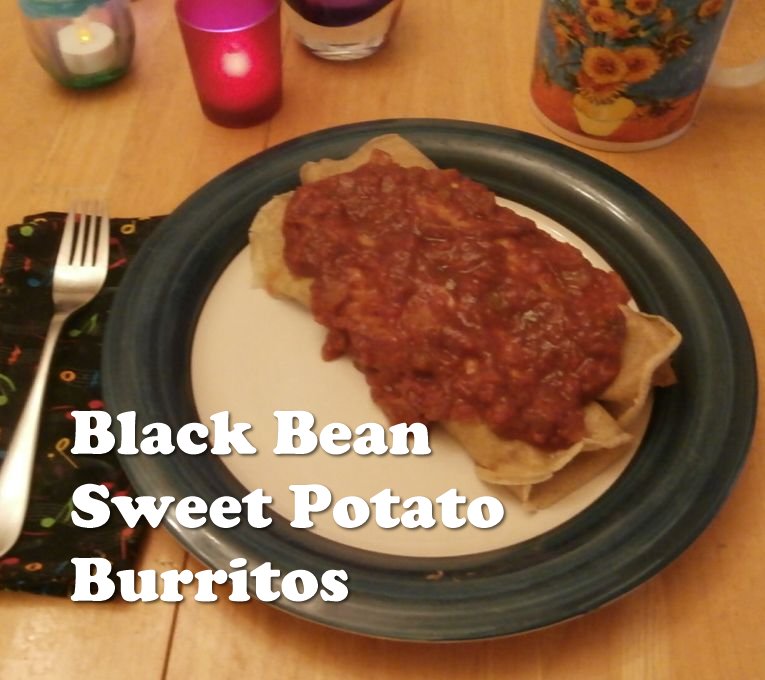 back bean sweet potato burritos