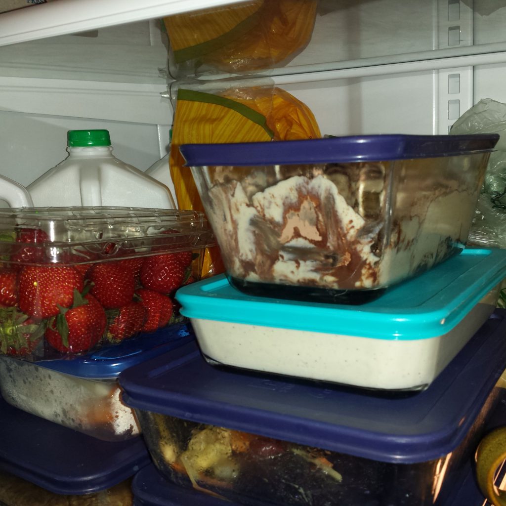 Tiramisu in refrigerator