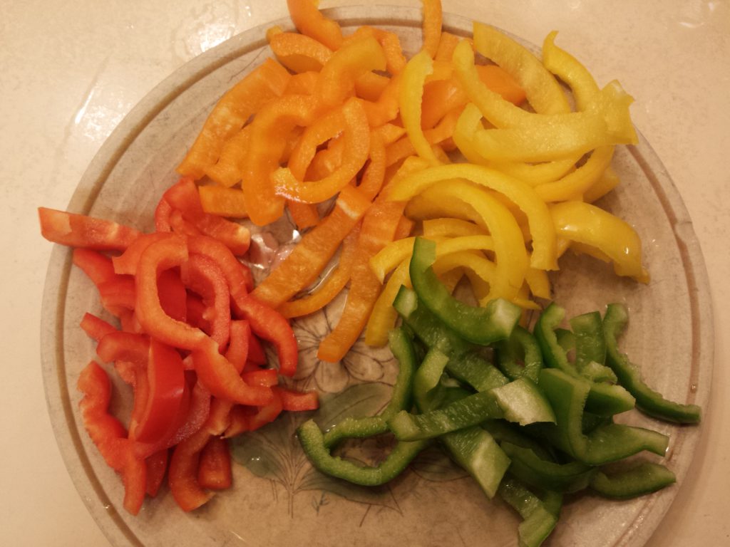 Cut-up peppers
