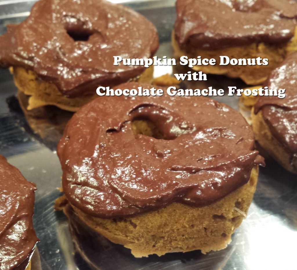 Pumpkin Spice Donuts with Chocolate Ganache Topping
