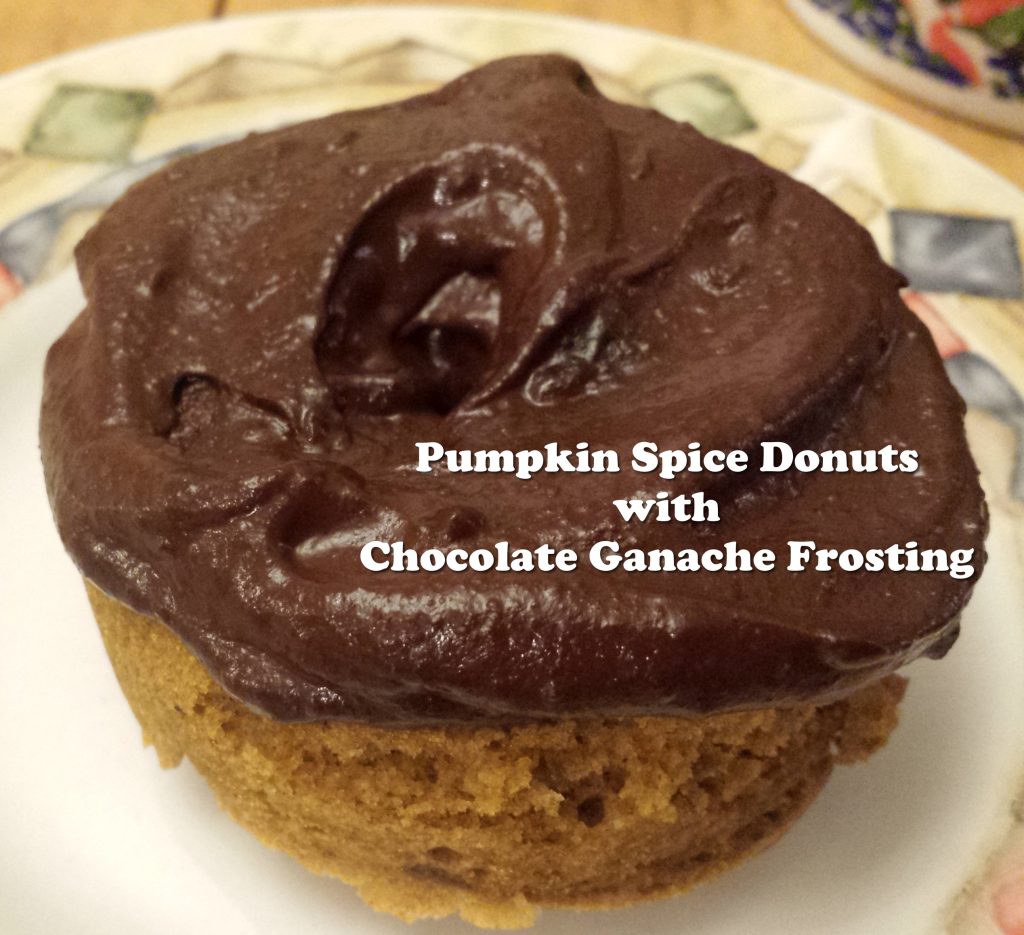 Pumpkin Spice Donuts with Chocolate Ganache Topping