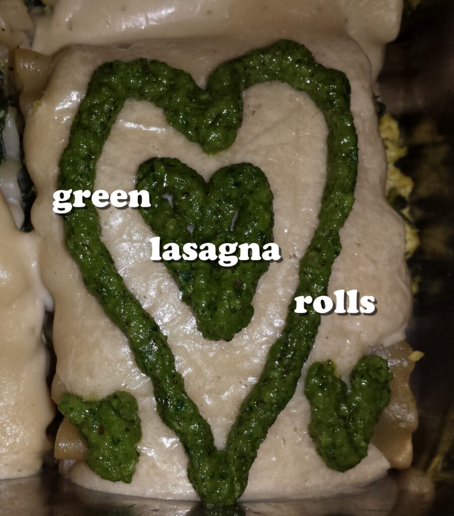 green lasagna rolls