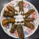 stuffed grape leaves arranged in a flower pattern