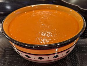 tomato sauce in a decorative bowl